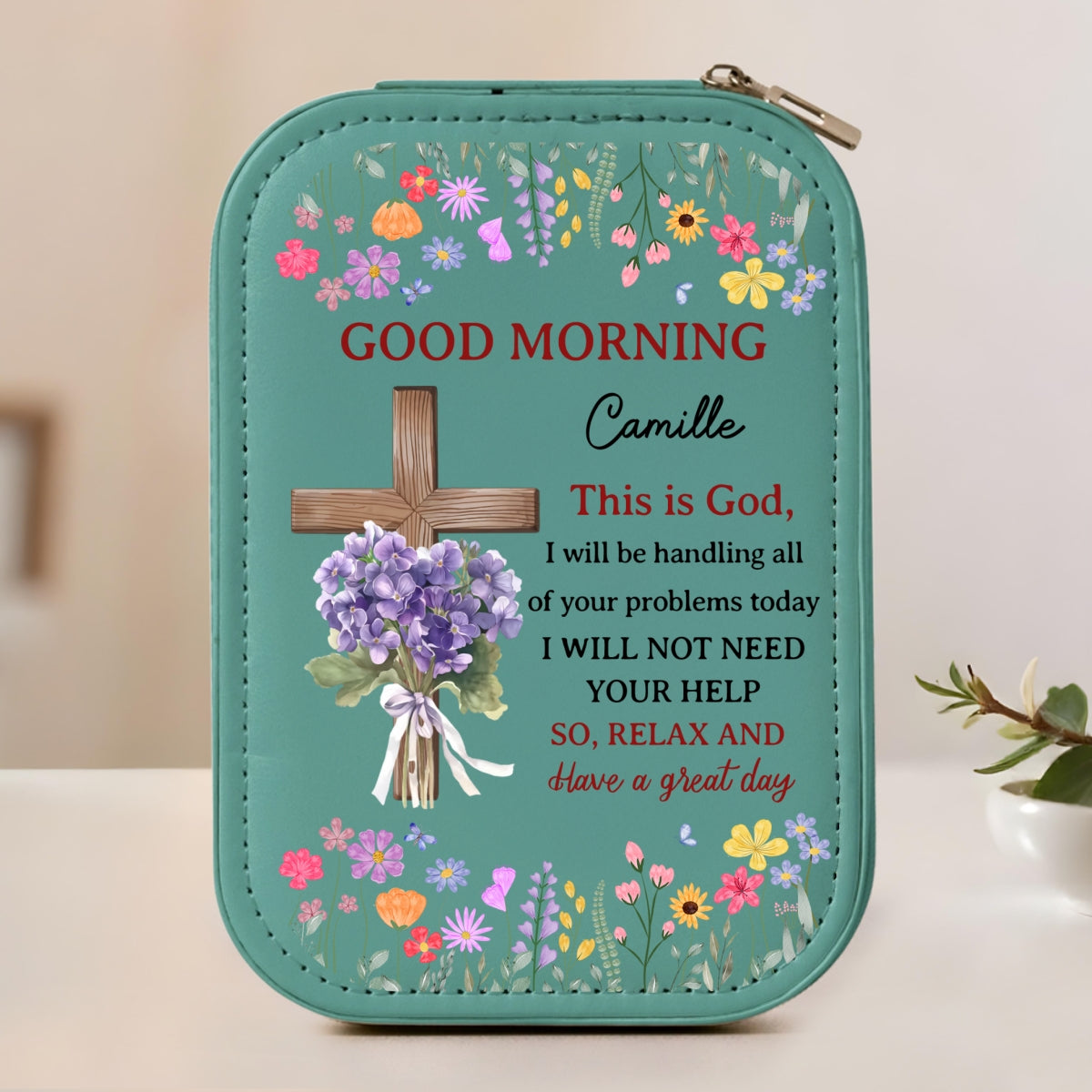 Good Morning This Is God - Personalized Custom Jewelry Box With LED Mirror