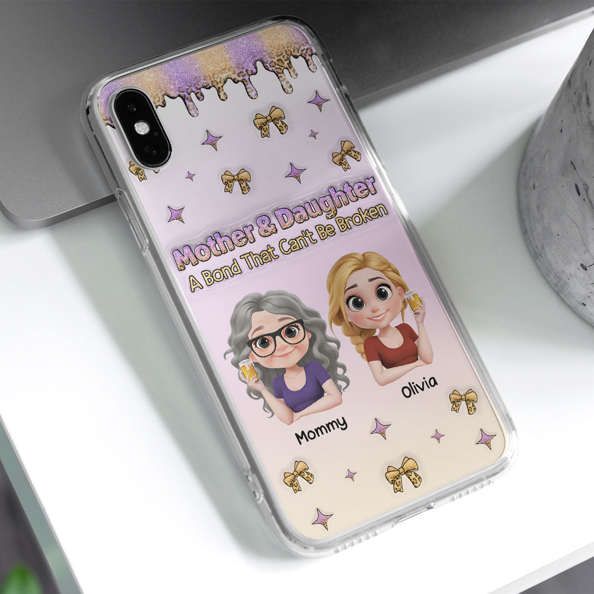 A Bond Between Mother And Daughter - Personalized Custom 3D Inflated Effect Phone Case