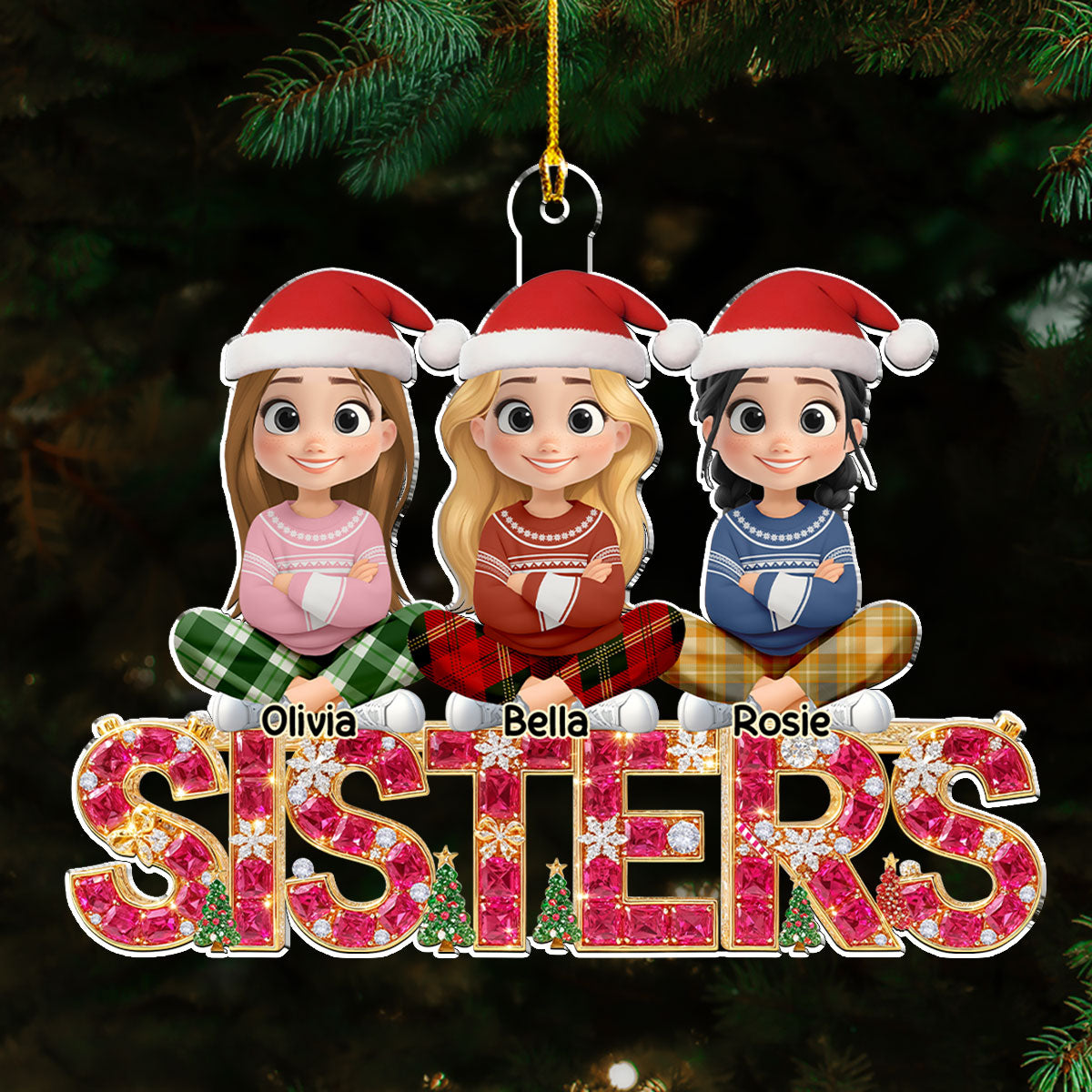 Sisters Forever 2025 - Personalized Custom Acrylic Ornament