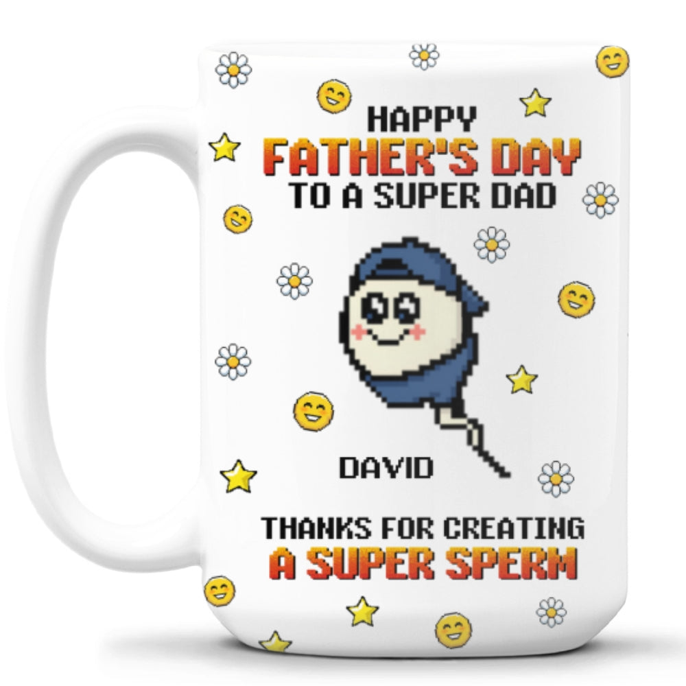 Thanks To Super Dad - Personalized Custom Coffee Mug