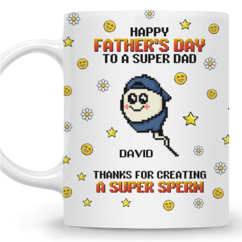 Thanks To Super Dad - Personalized Custom Coffee Mug