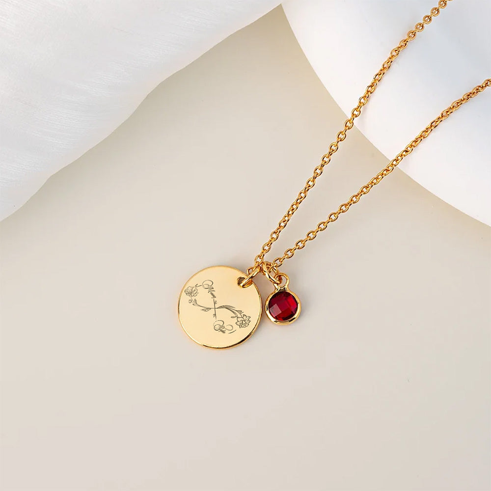 Forever Linked Together - Personalized Custom Birthstone Necklace With Message Card