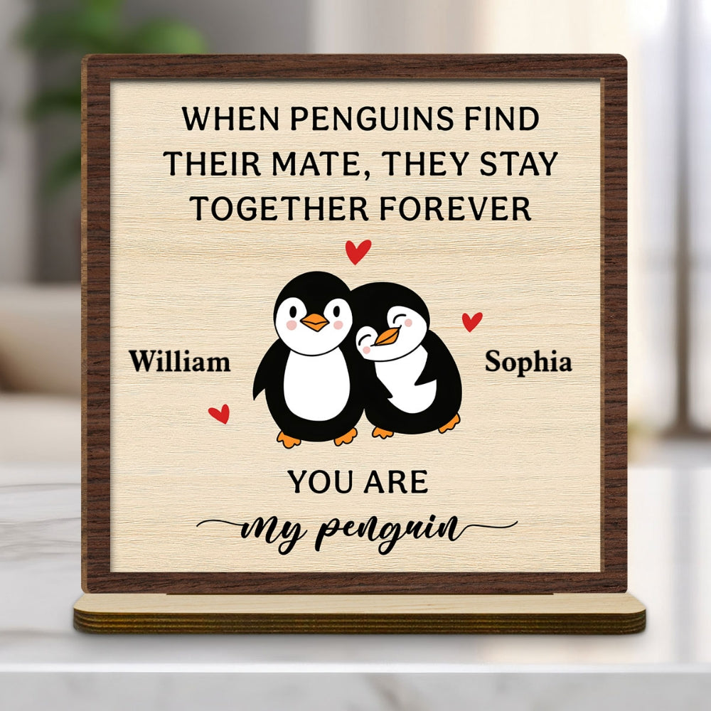 Together Forever - Personalized Custom 2-Layer Wood Plaque With Flat Base