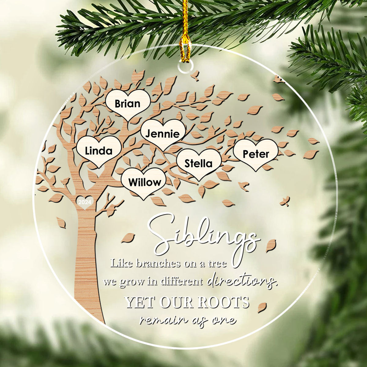Our Roots Remain As One - Personalized Custom Acrylic Ornament