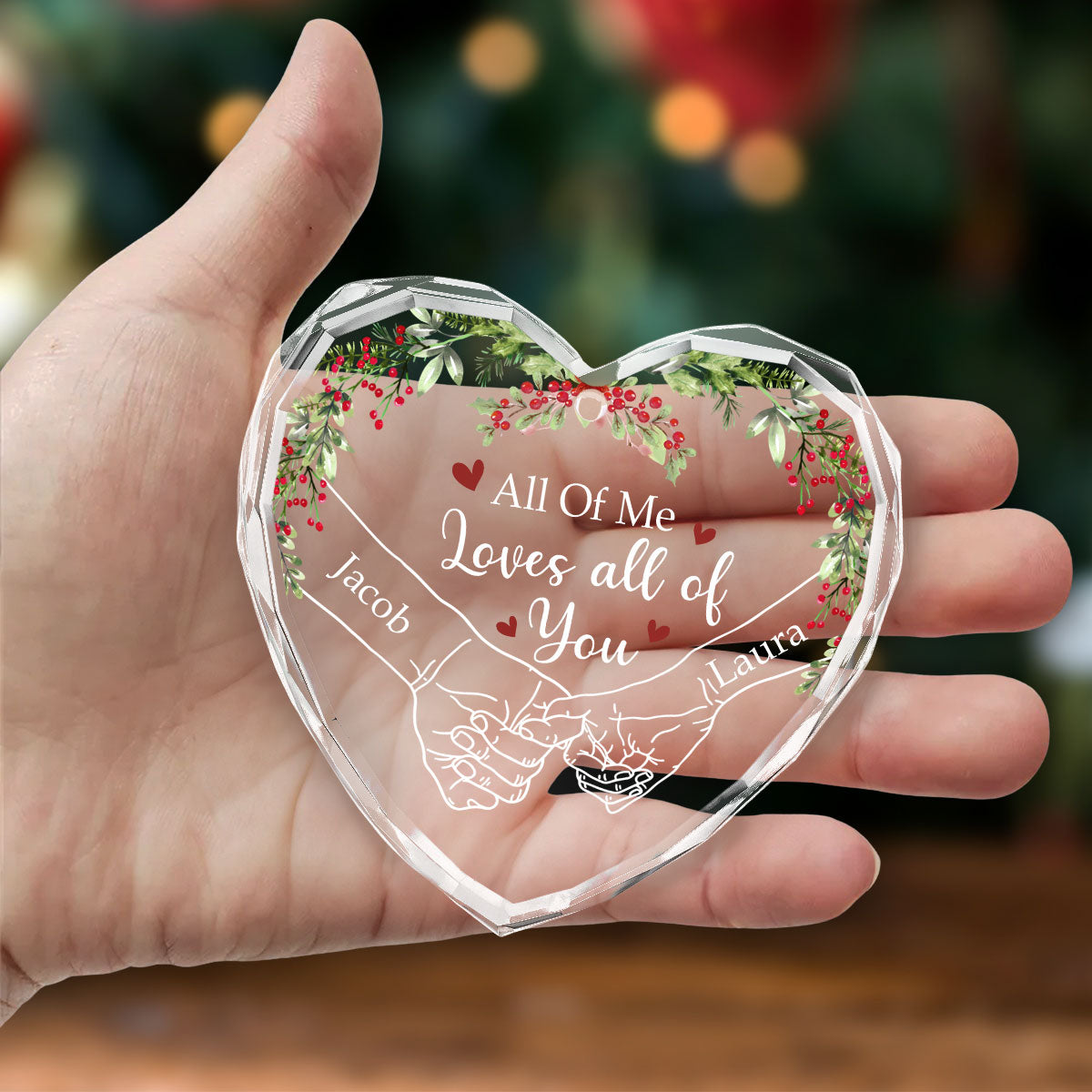 My Heart Needed You - Personalized Custom Glass Ornament