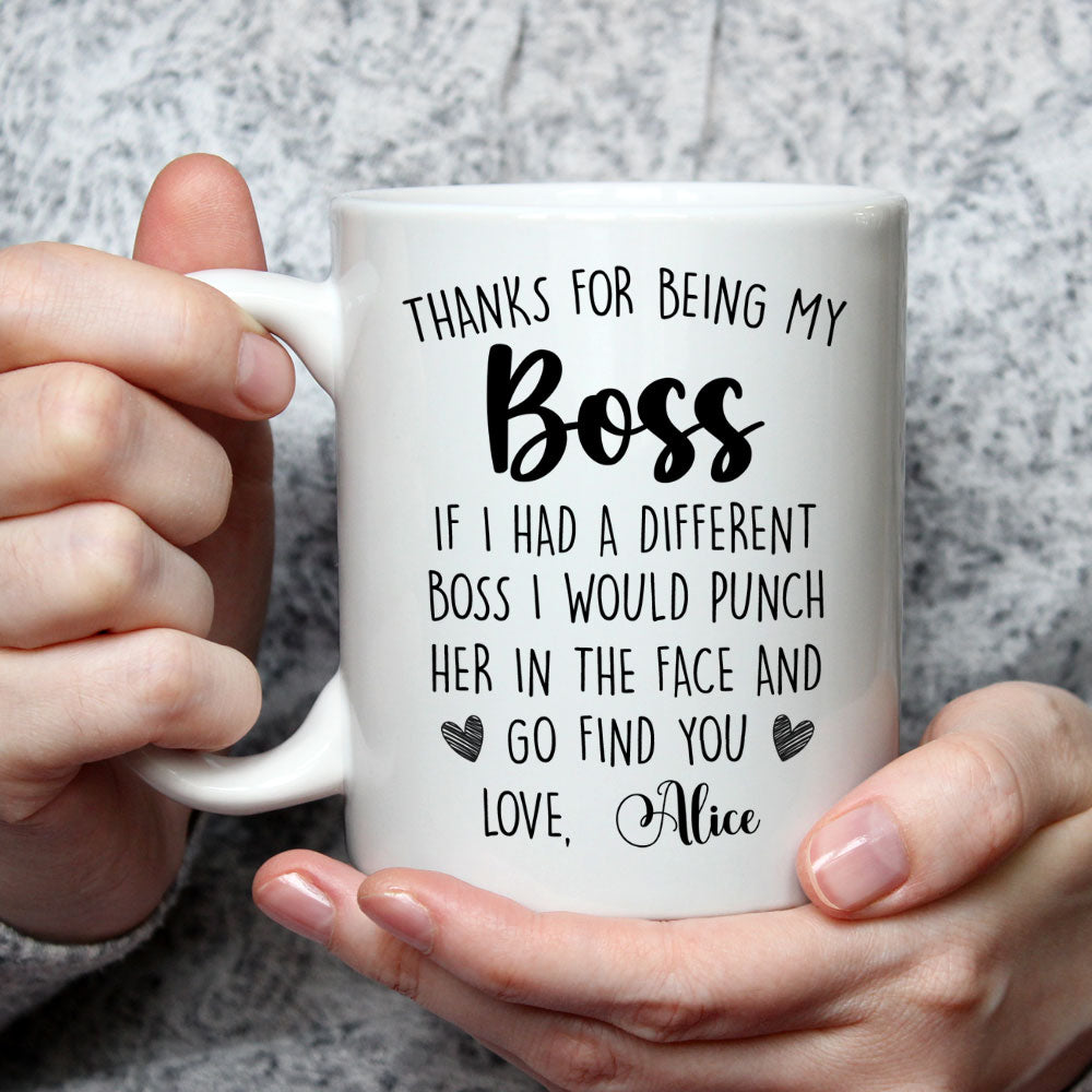 Thanks For Being My Boss - Personalized Custom Coffee Mug