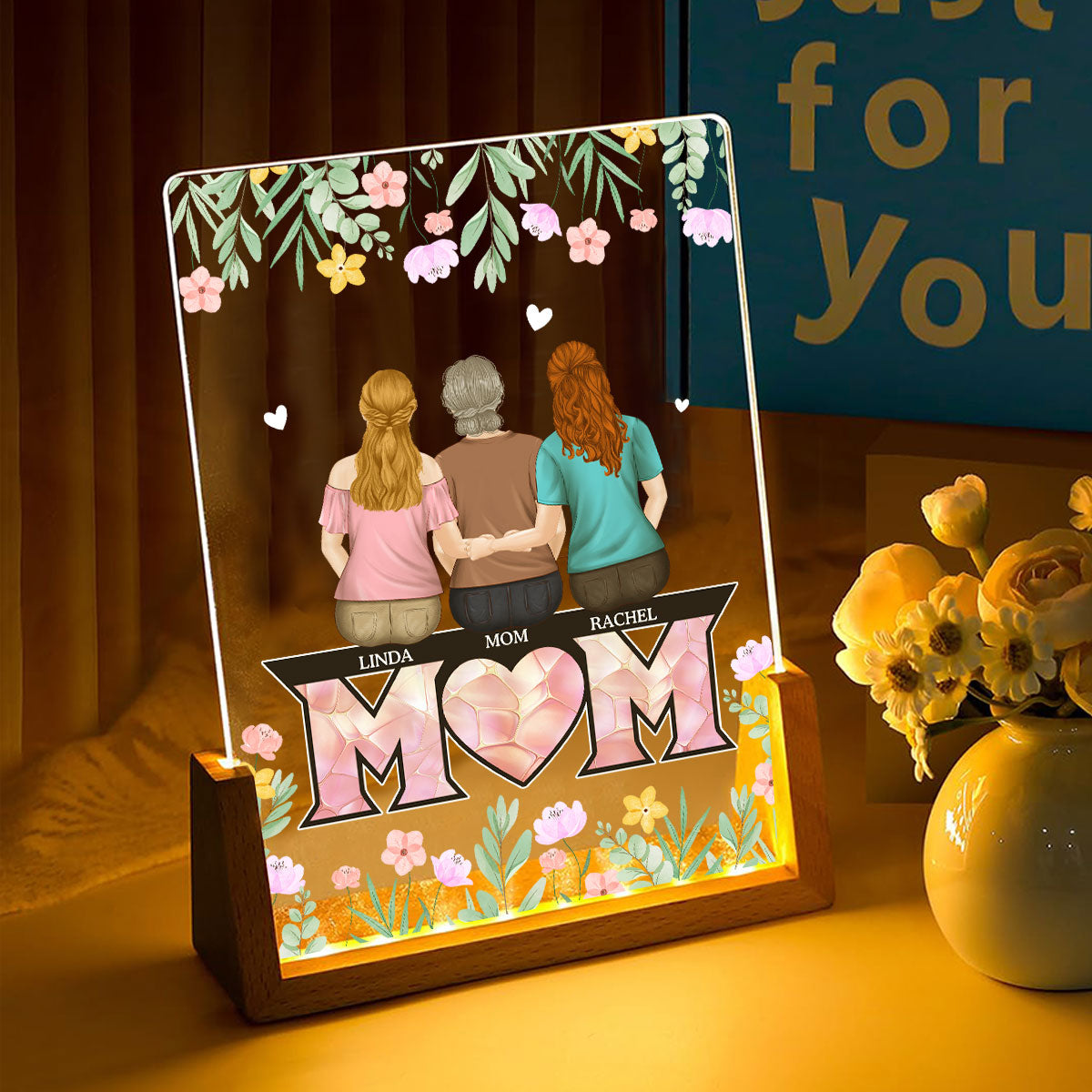 To The Best Mom - Personalized Custom Plaque With Walnut Base