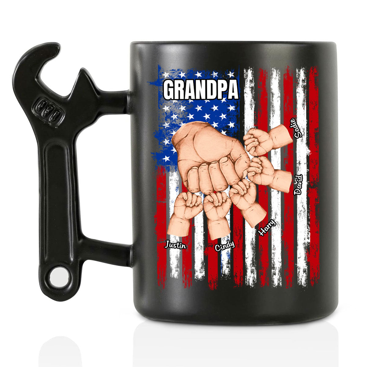Fist Bump With Grandpa â€?Personalized Custom Wrench Handle Mug