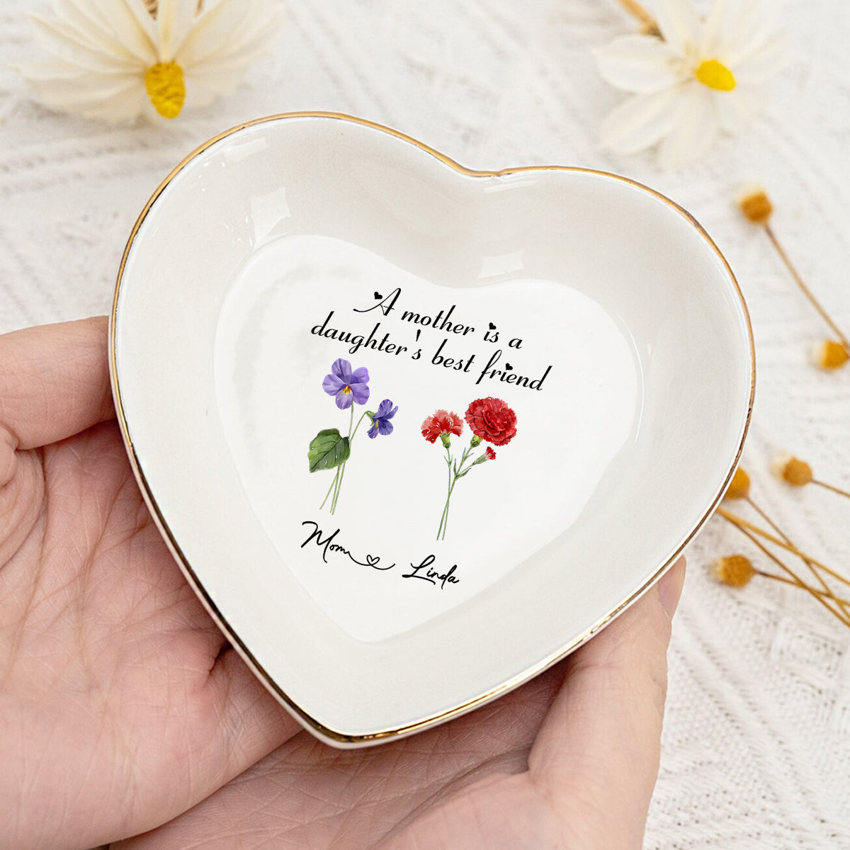 Daughter And Mother Are Best Friend - Personalized Custom Jewelry Dish