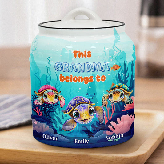 Grandma Turtle - Personalized Custom Ceramic Jar