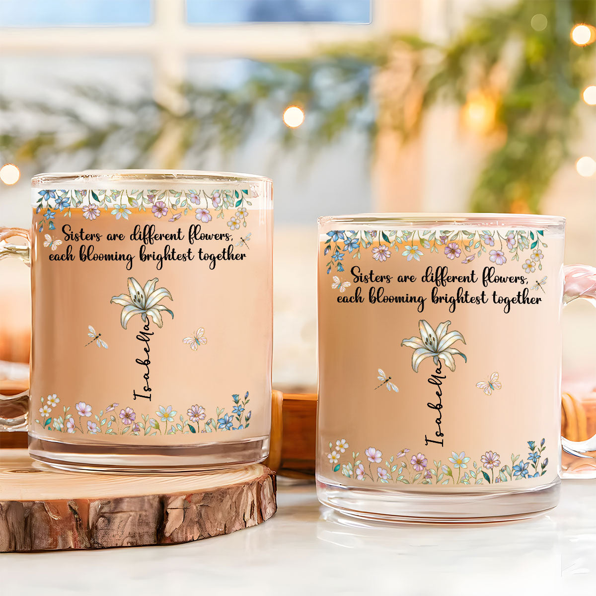 Blooming Together - Personalized Custom Glass Mug