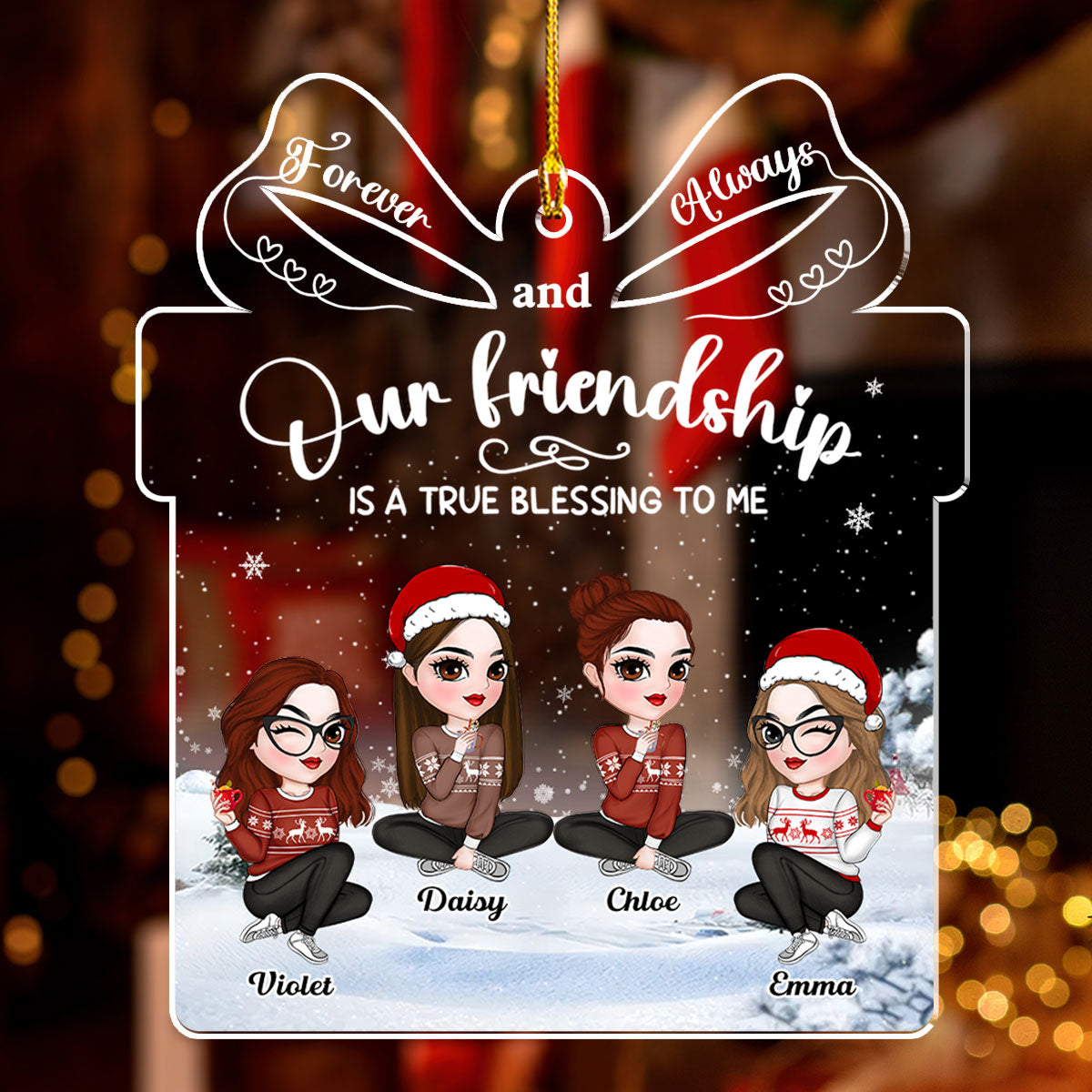Our Friendship Is A True Blessing To Me - Personalized Custom Acrylic Ornament