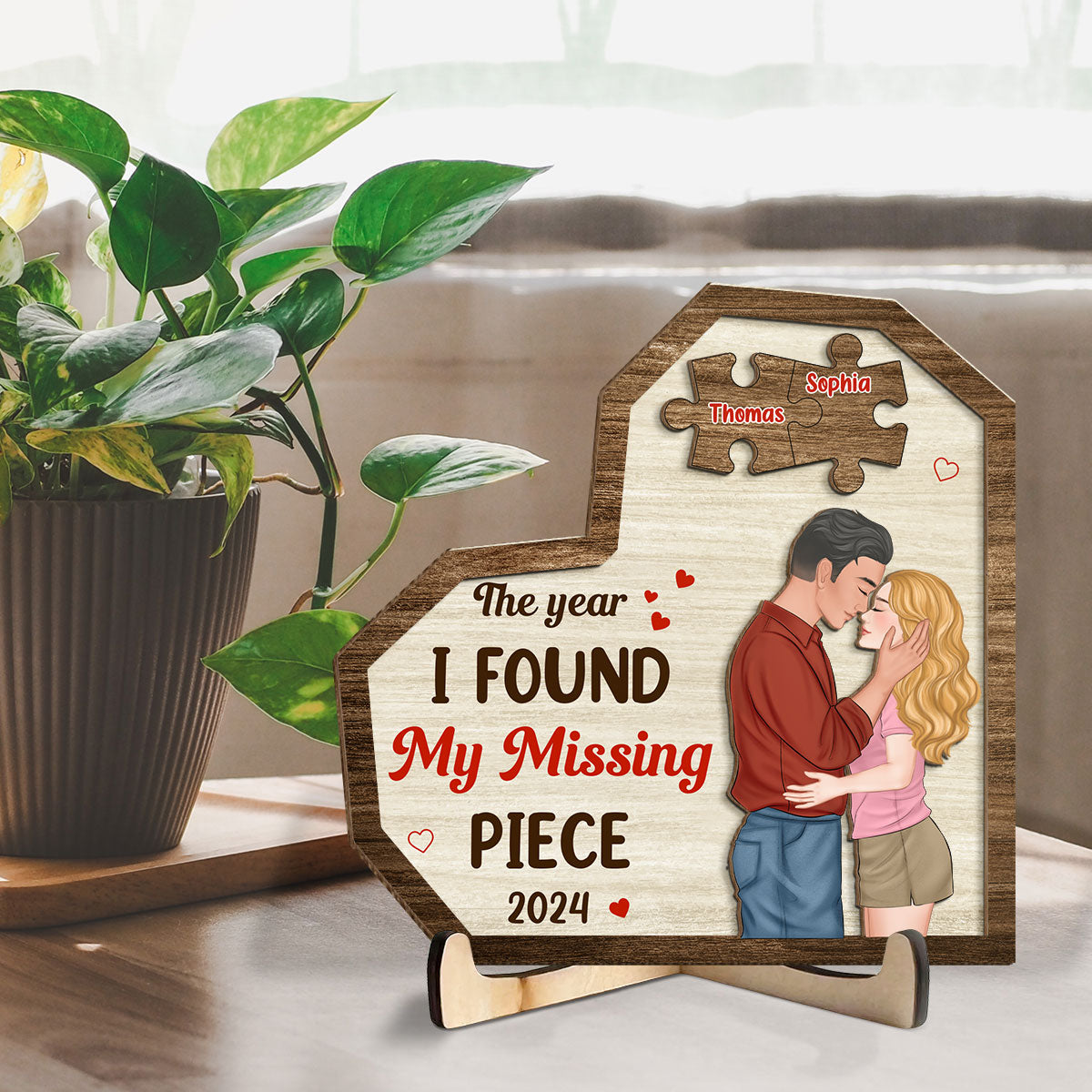 The Year I Found My Missing Piece Version 2 - Personalized Custom Wooden Plaque