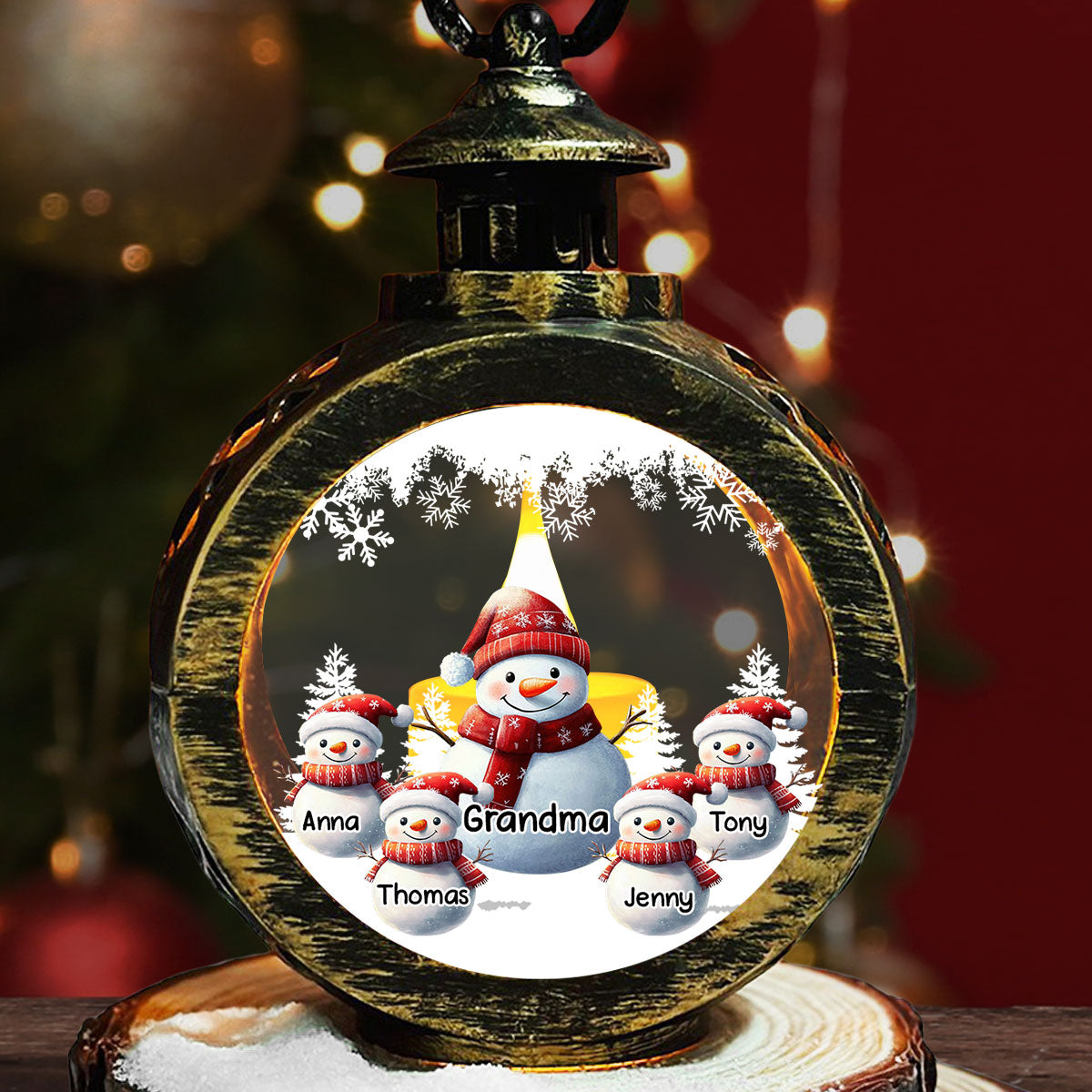 My Fav People Call Me Grandma - Personalized Custom Christmas Lantern