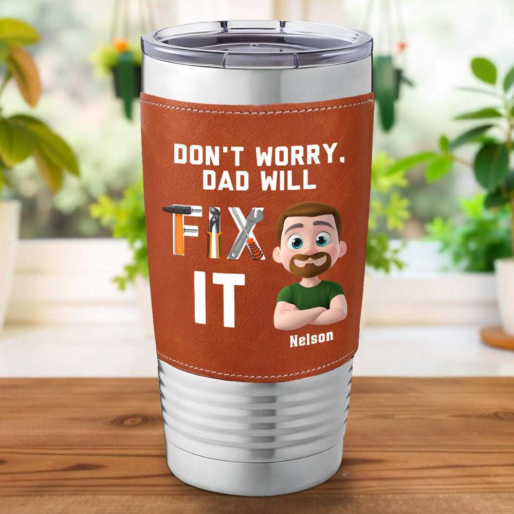 Best Dad - Personalized Custom Leather Tumbler