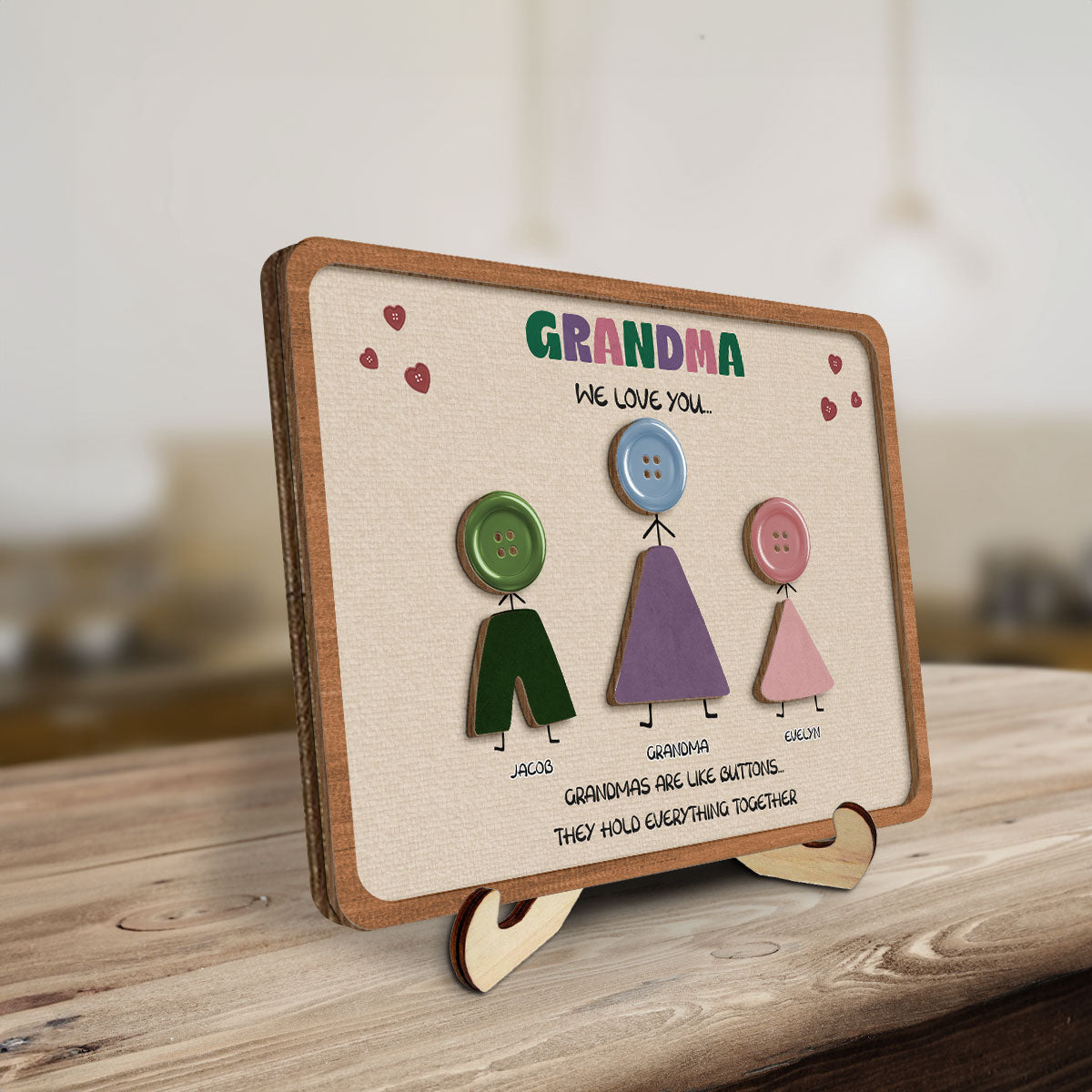 Grandma Like Buttons - Personalized Custom Wooden Plaque