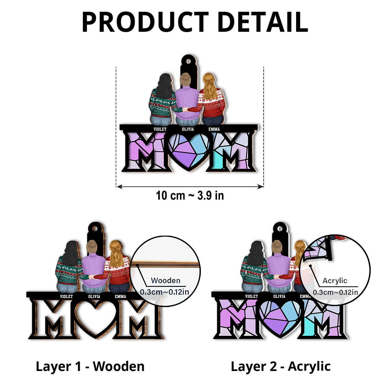 Mother And Daughter Bond - Personalized Custom Suncatcher Ornament