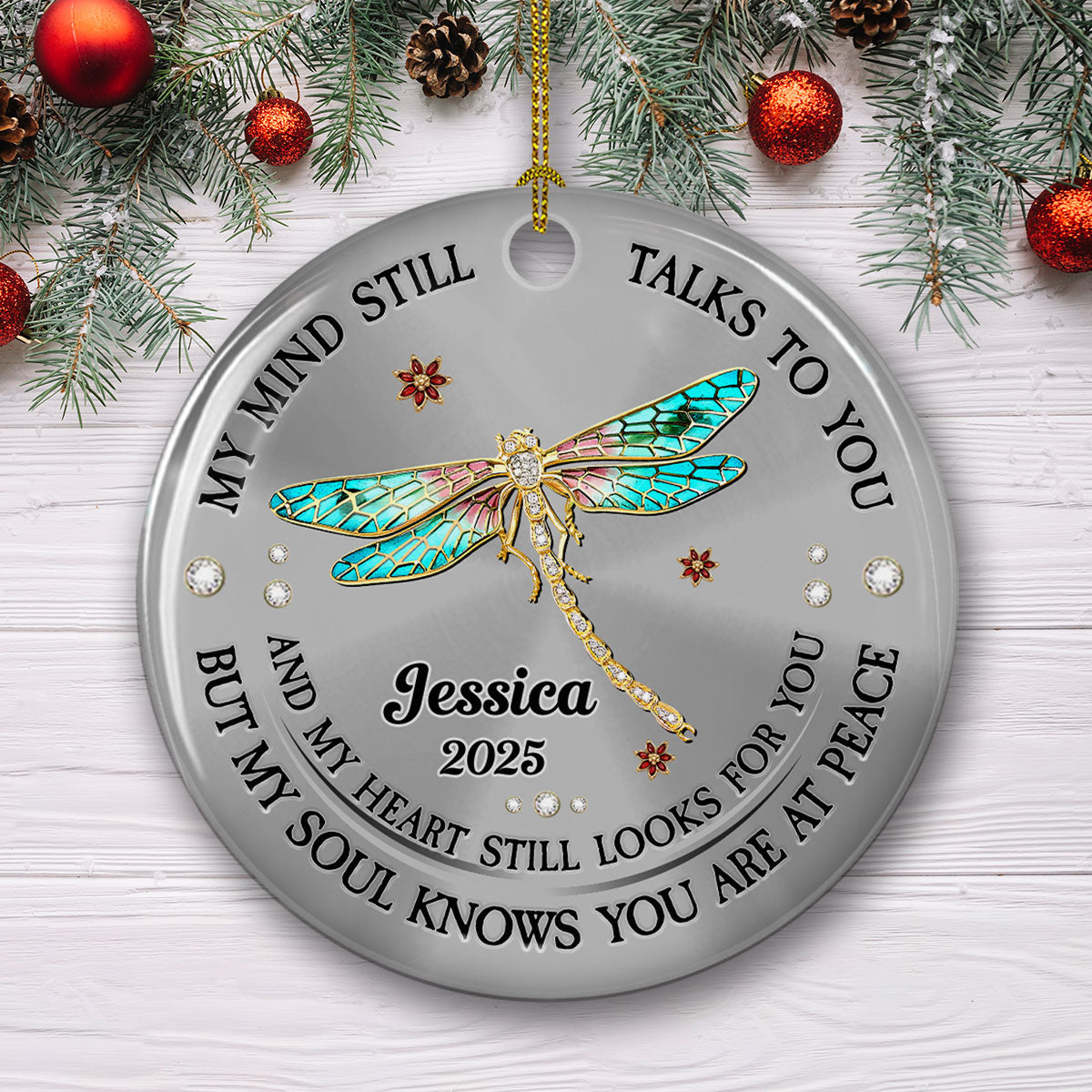 My Soul Knows You Are At Peace - Personalized Custom Ceramic Ornament