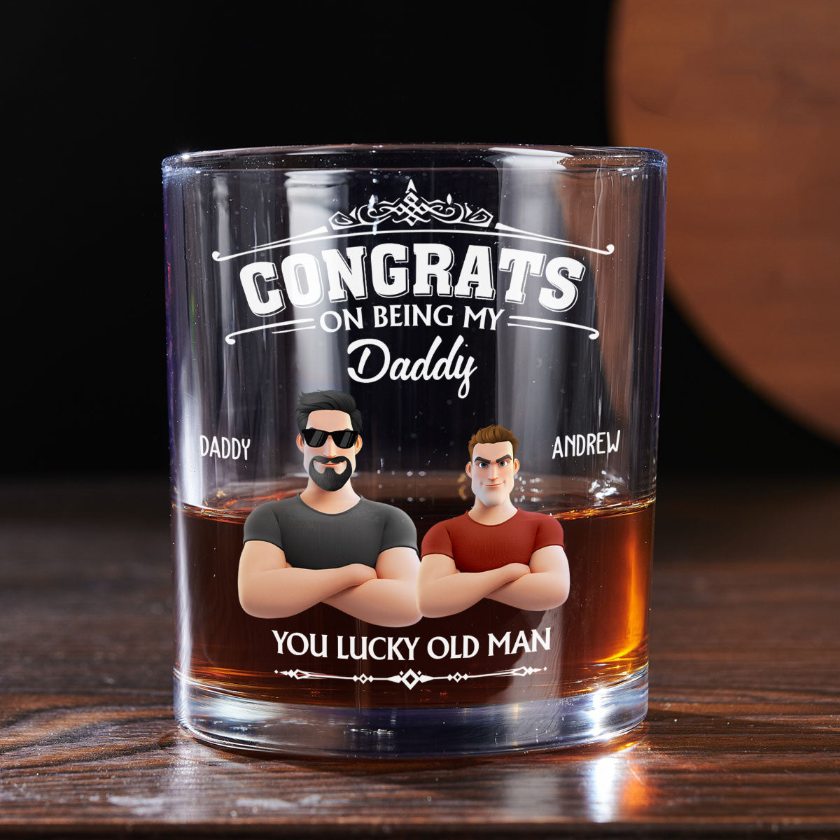 You Lucky Old Man - Personalized Custom Whiskey Glass
