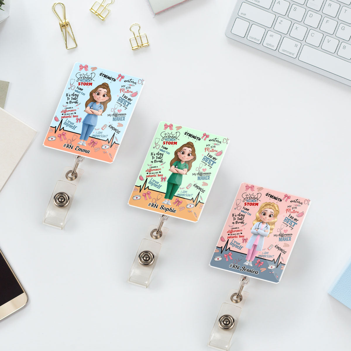 Nurse Doctor Daily Affirmations - Personalized Custom Acrylic Badge Reel