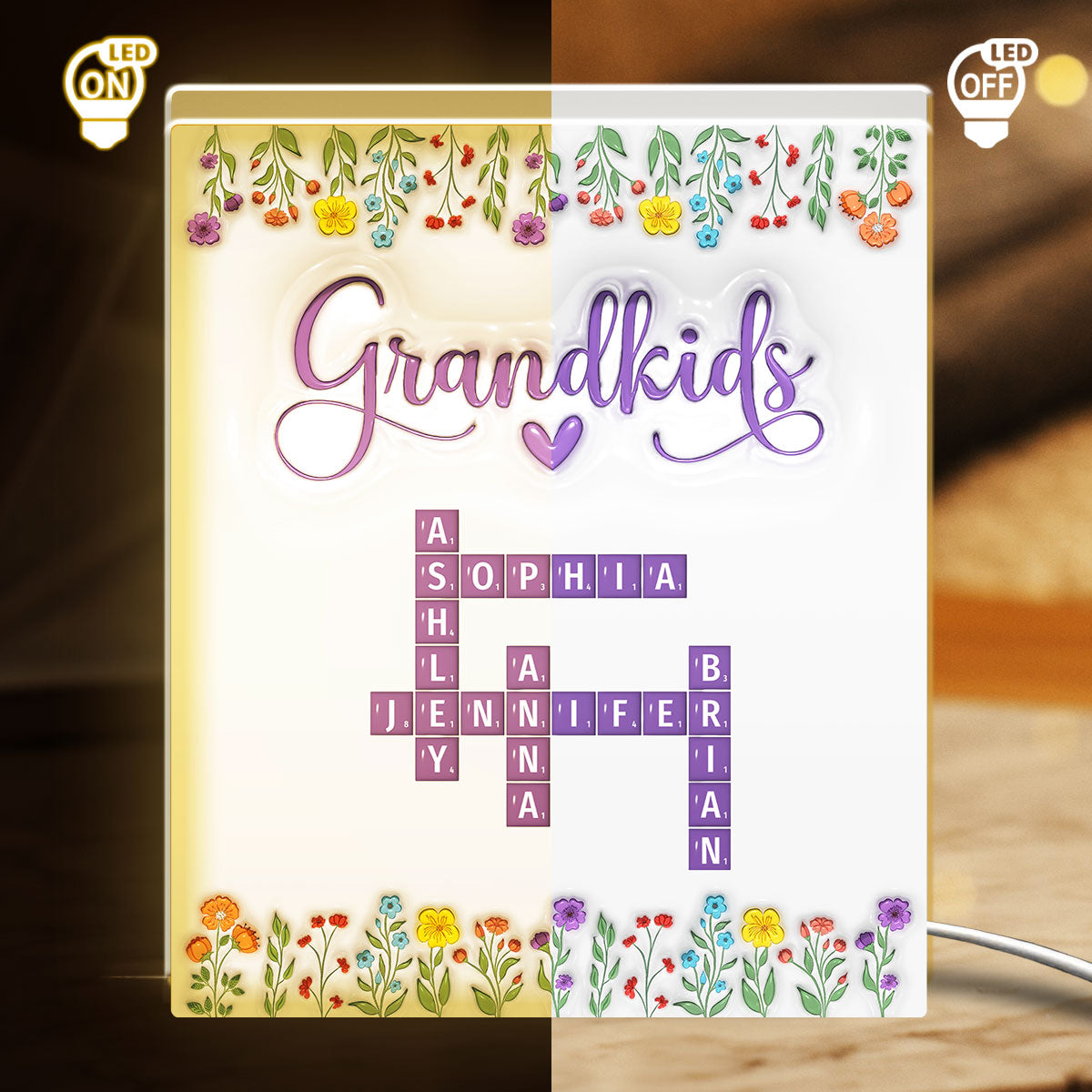 Love My Grandkids Crossword - Personalized Custom Light Box