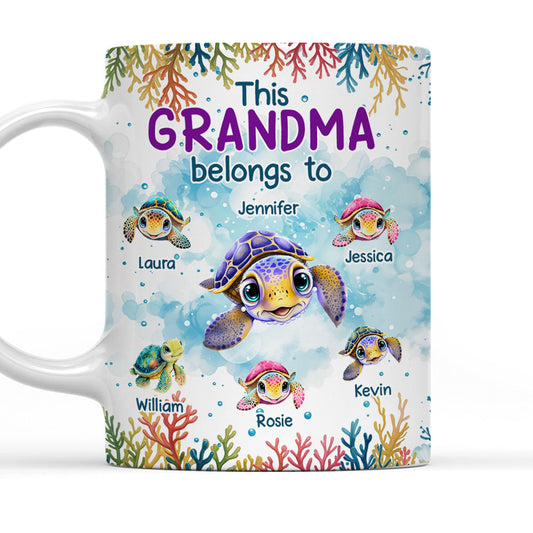 This Grandma Belongs To Turtle Summer - Personalized Custom Coffee Mug