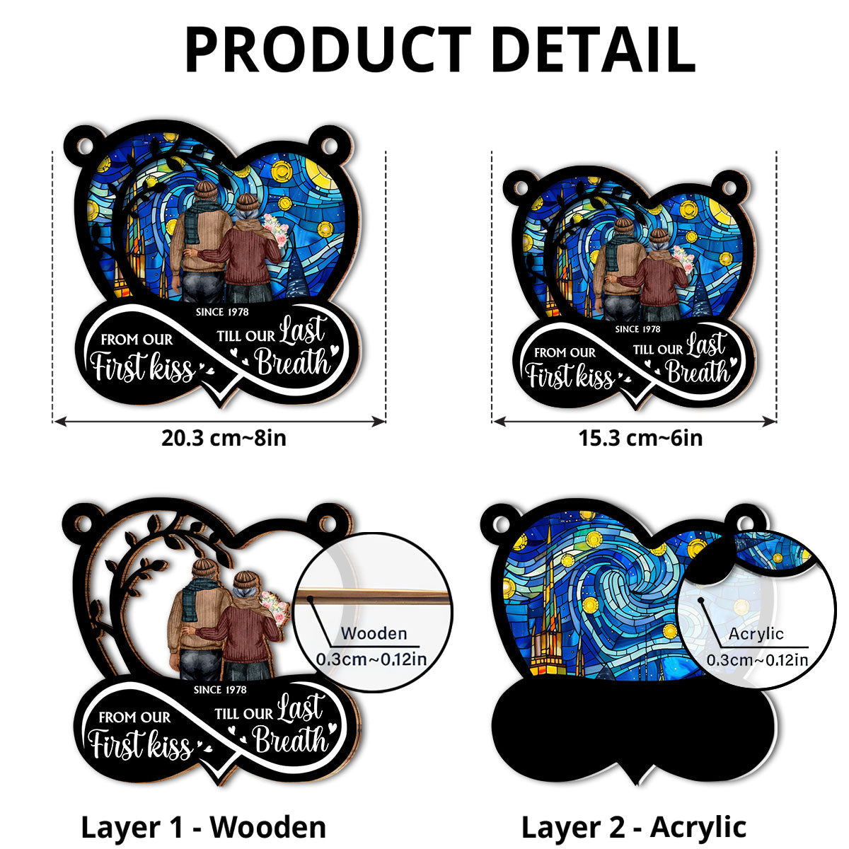 Our First Kiss - Personalized Custom Suncatcher