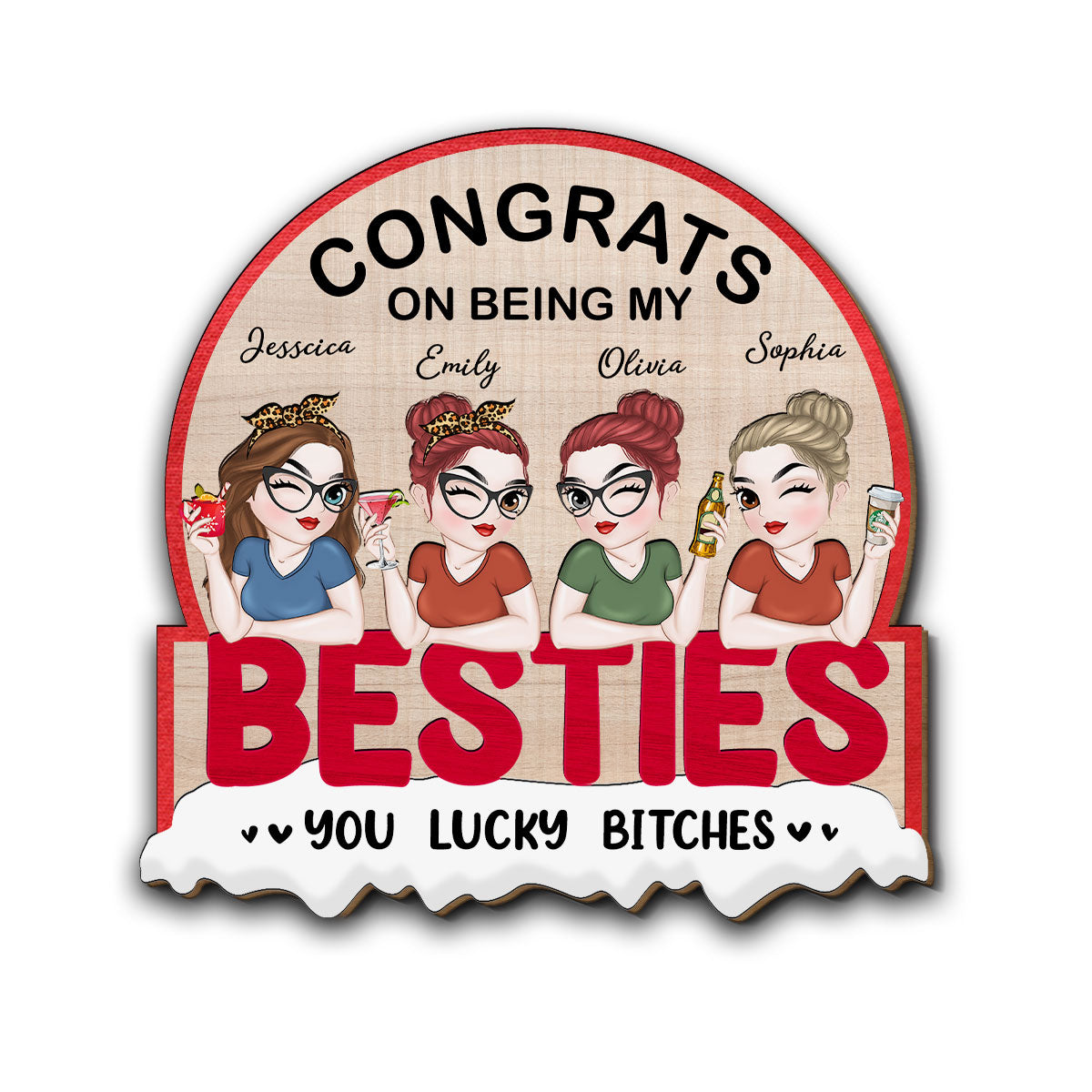 Always Besties - Personalized Custom Car Visor Clip