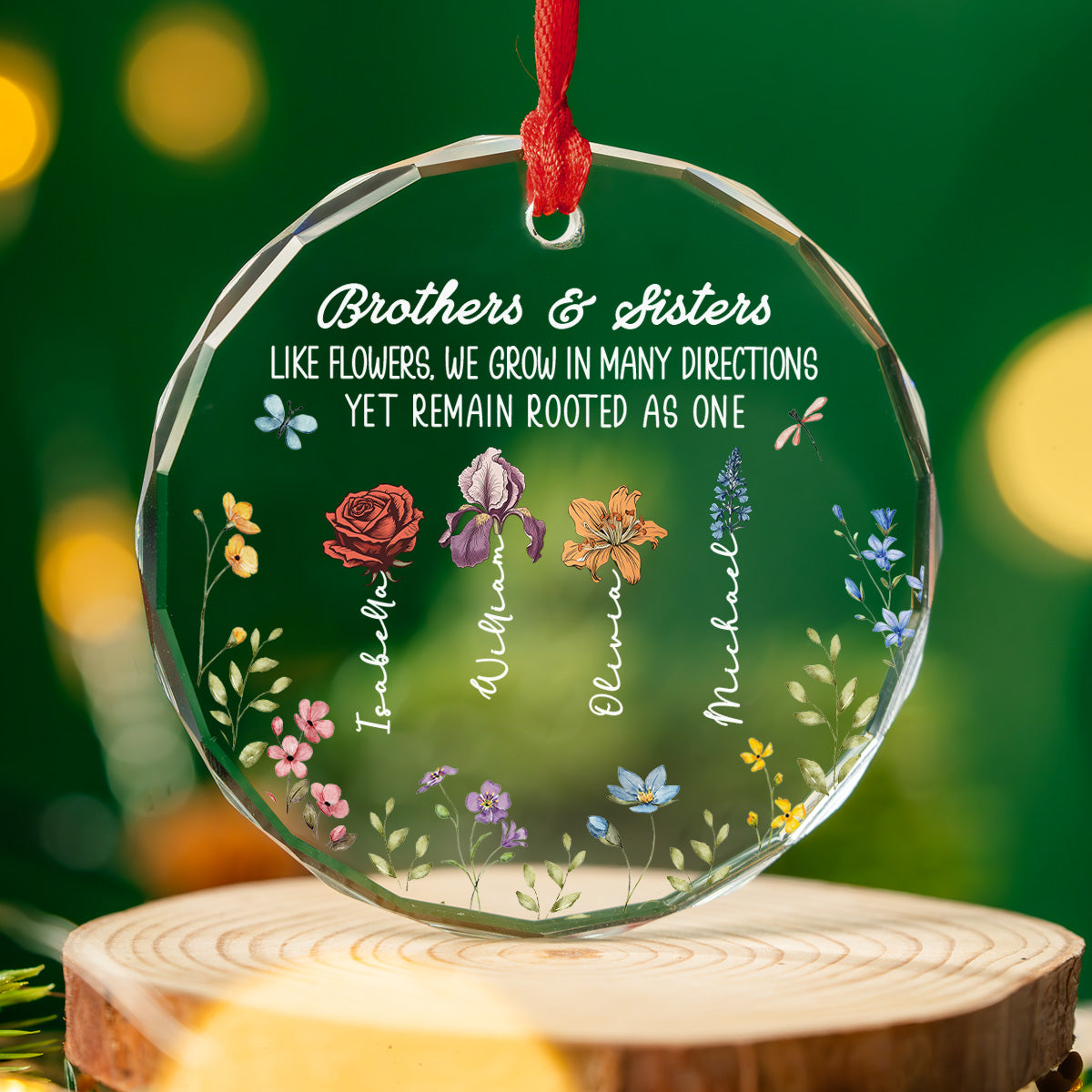 Different Paths One Strong Root - Personalized Custom Glass Ornament