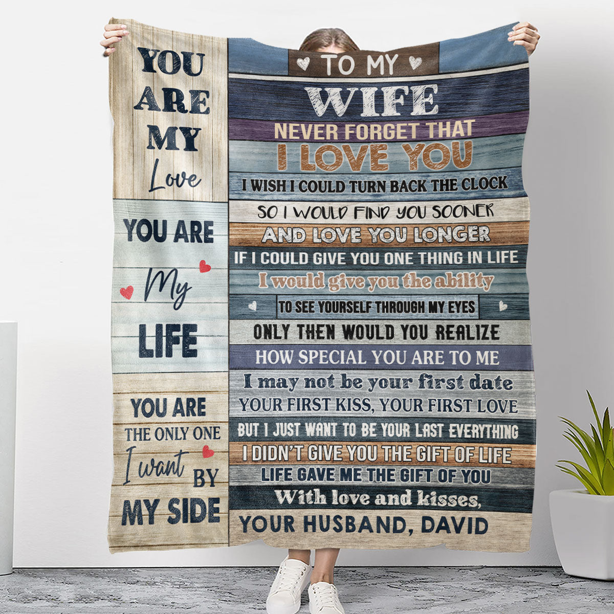 To My Wife - Personalized Custom Fleece Blanket