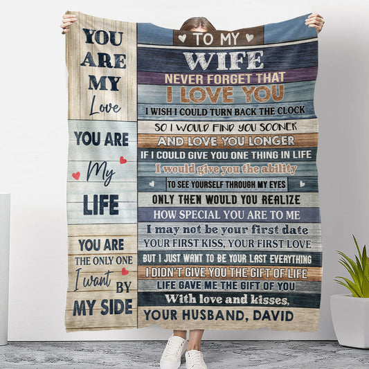 To My Wife - Personalized Custom Fleece Blanket