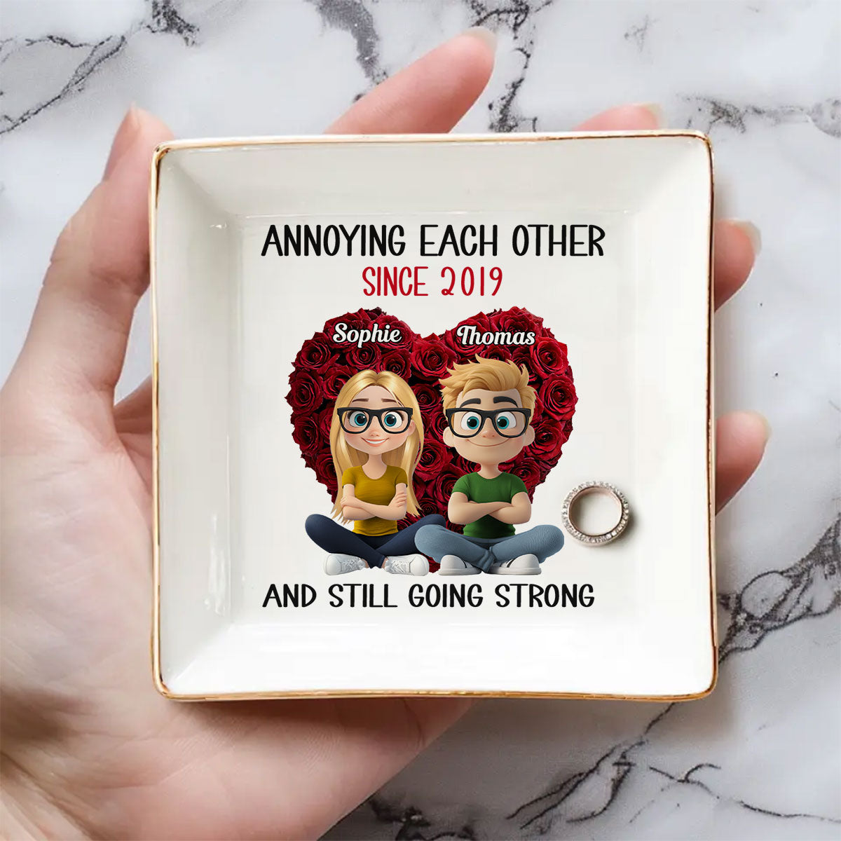Annoying Each Other - Personalized Custom Jewelry Dish