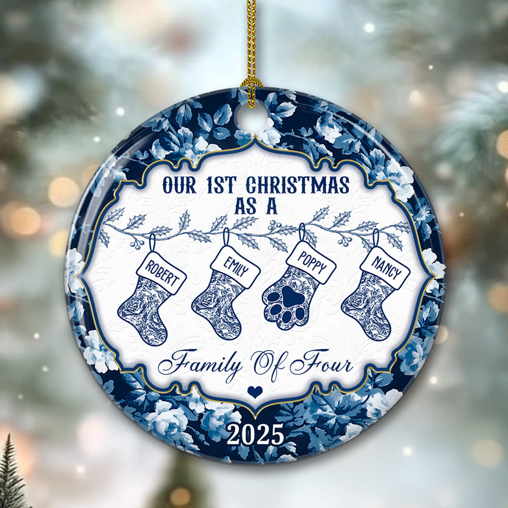 Family Christmas Stockings - Personalized Custom Ceramic Ornament
