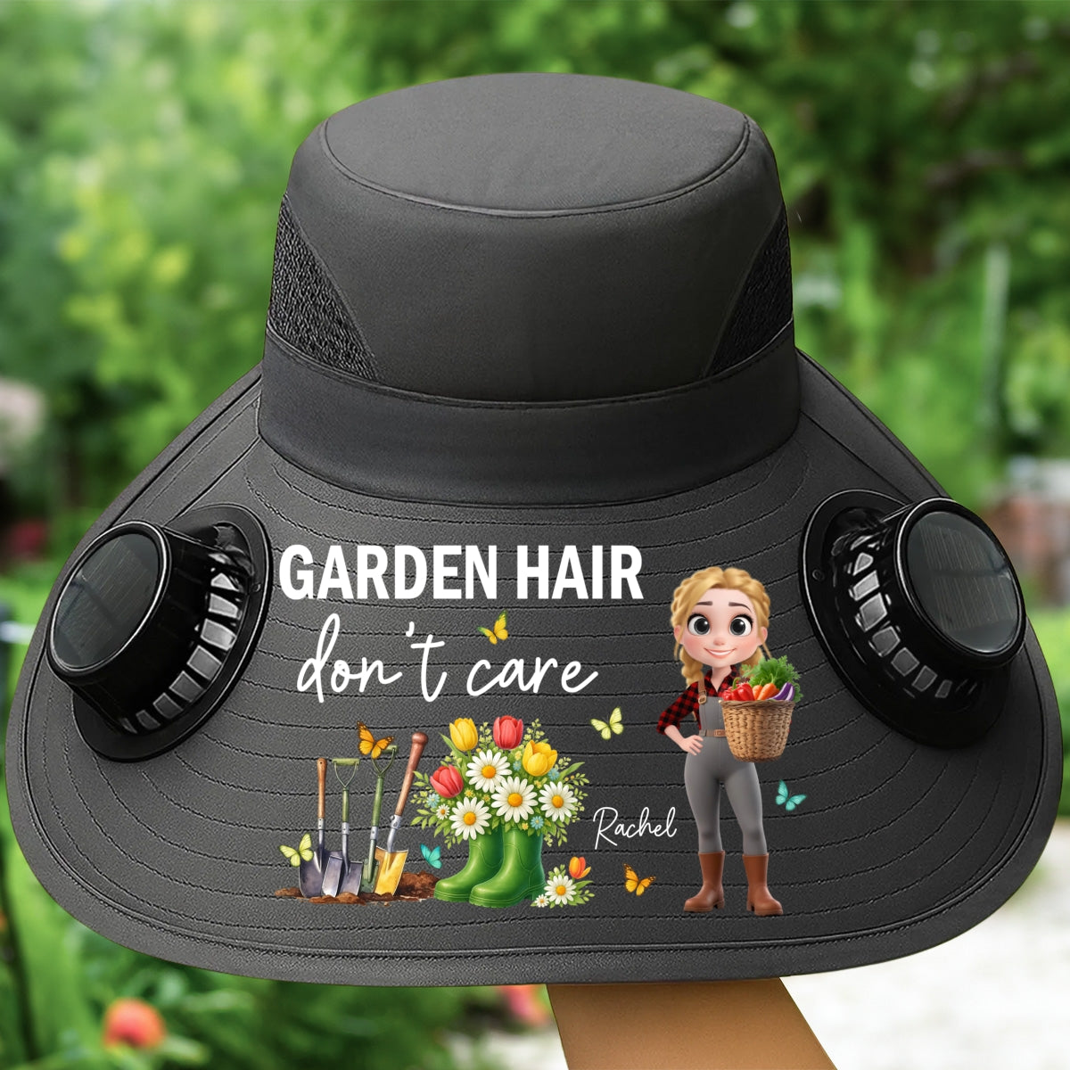 Garden Hair Do Not Care - Personalized Custom Solar Fan Hat
