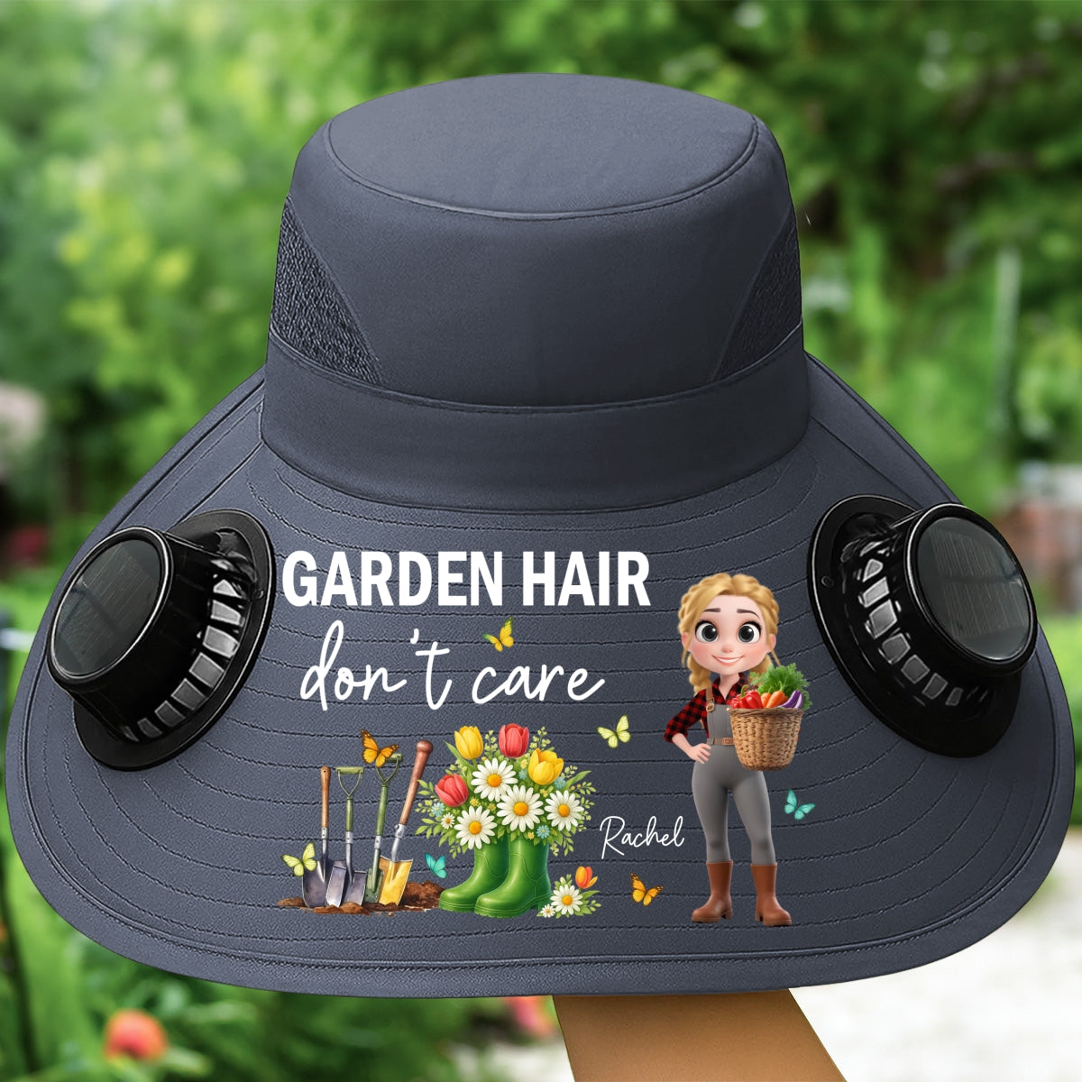Garden Hair Do Not Care - Personalized Custom Solar Fan Hat