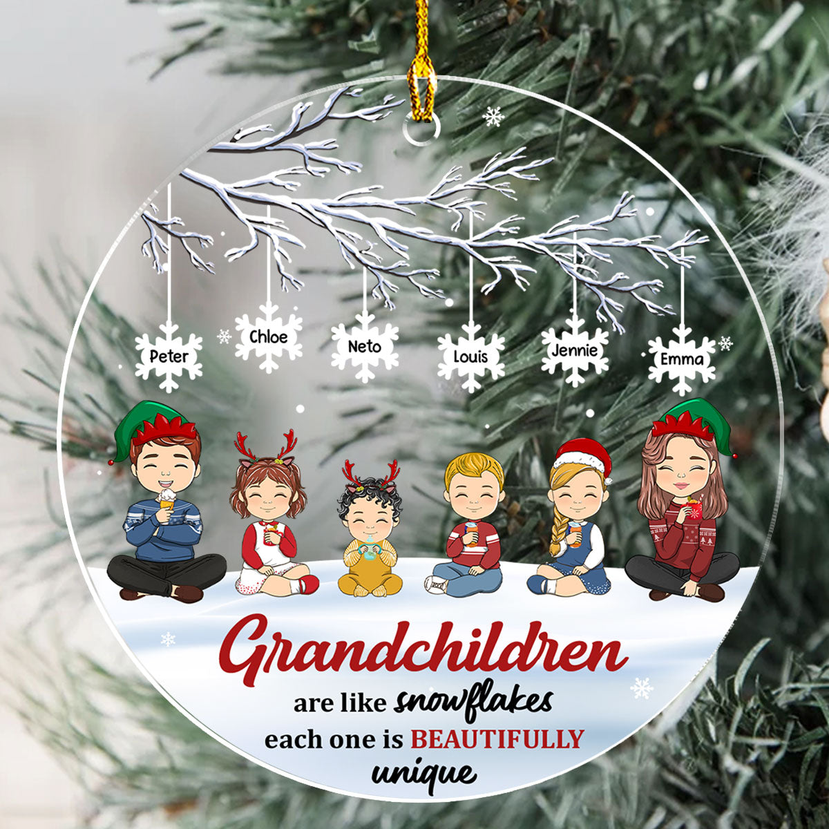 Each Snowflake Is Beautifully Unique - Personalized Custom Acrylic Ornament