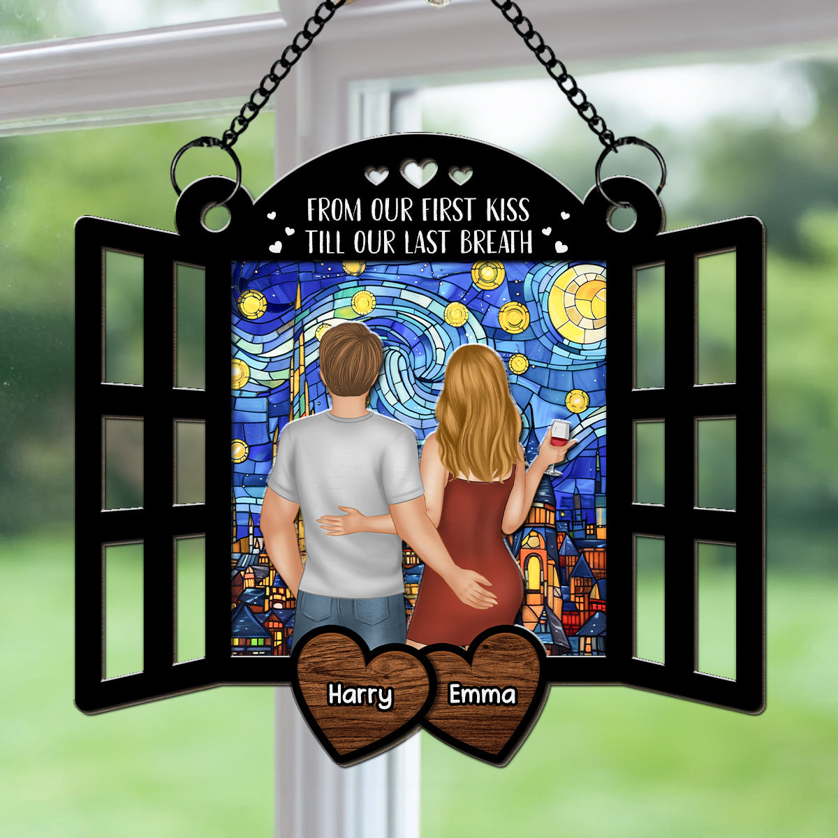 First Kiss - Personalized Custom Suncatcher