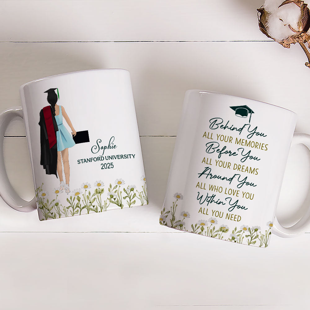 Behind You All Your Memories Before You All Your Dreams - Personalized Custom Coffee Mug