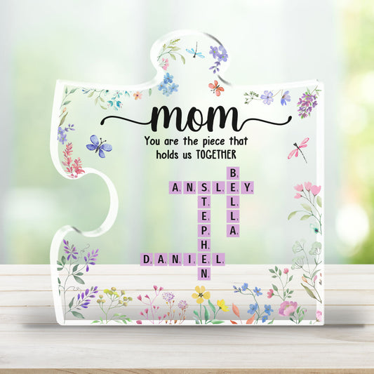Mom Holds Us Together - Personalized Custom Acrylic Plaque
