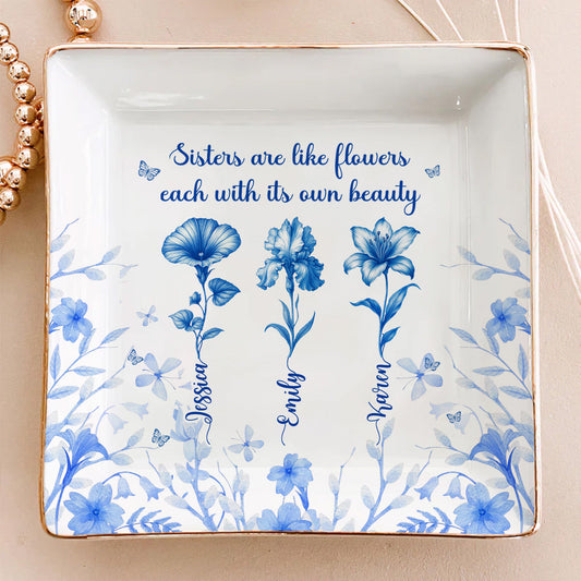 A Garden Of Sisterly Love - Personalized Custom Jewelry Dish