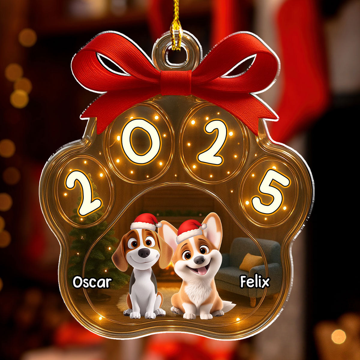 Christmas Gift - Personalized Custom 3D Inflated Effect Acrylic Ornament