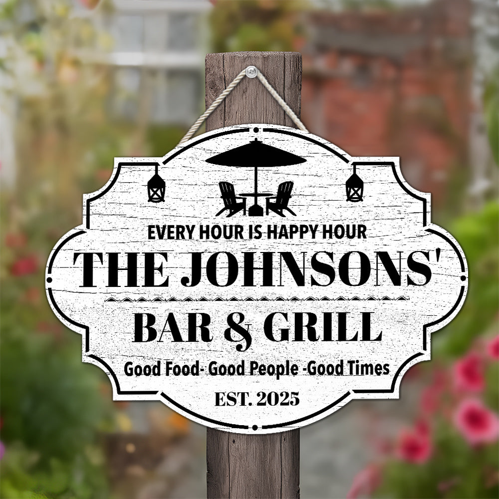 Happy Hour - Personalized Custom Wood Sign
