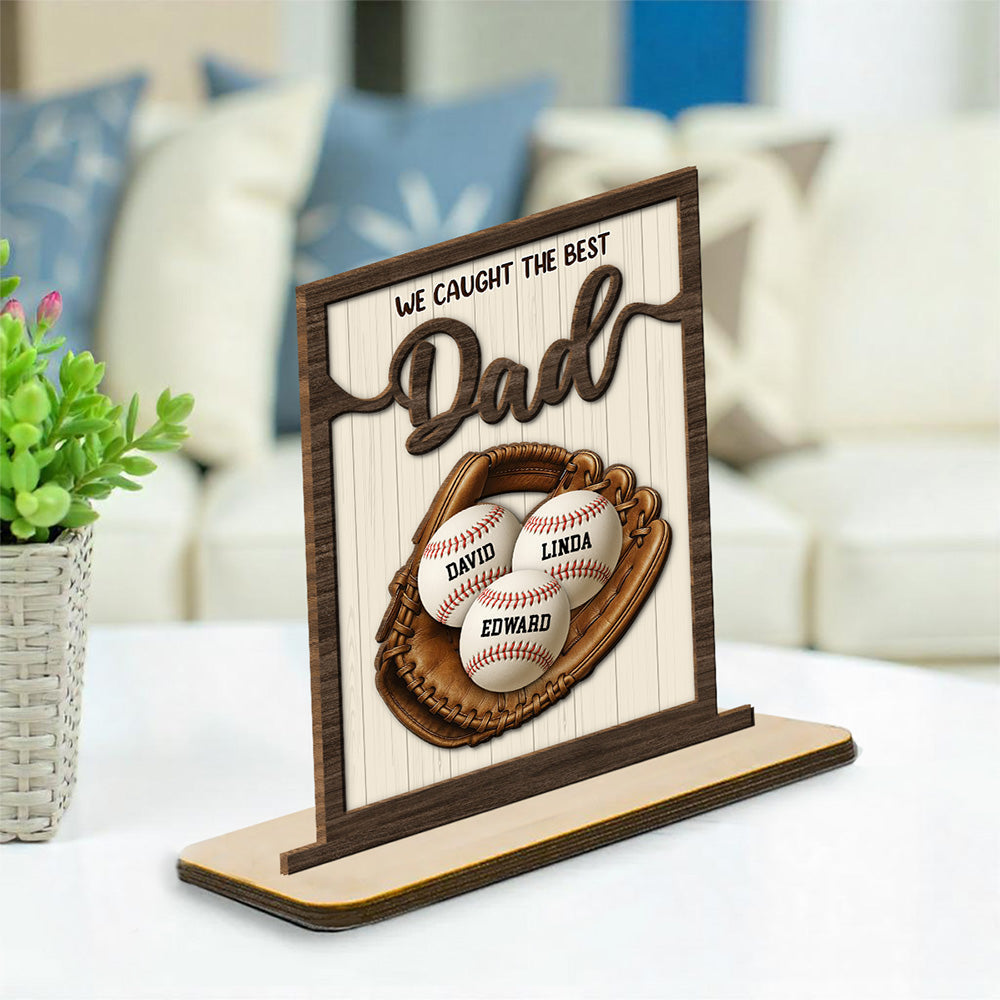 Our Best Daddy - Personalized Custom 2-Layer Wood Plaque With Flat Base
