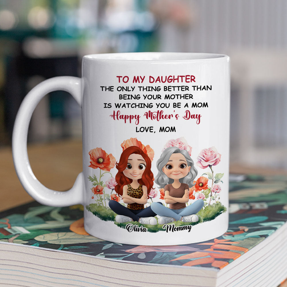 To My Daughter Flower Birth Month - Personalized Custom Coffee Mug