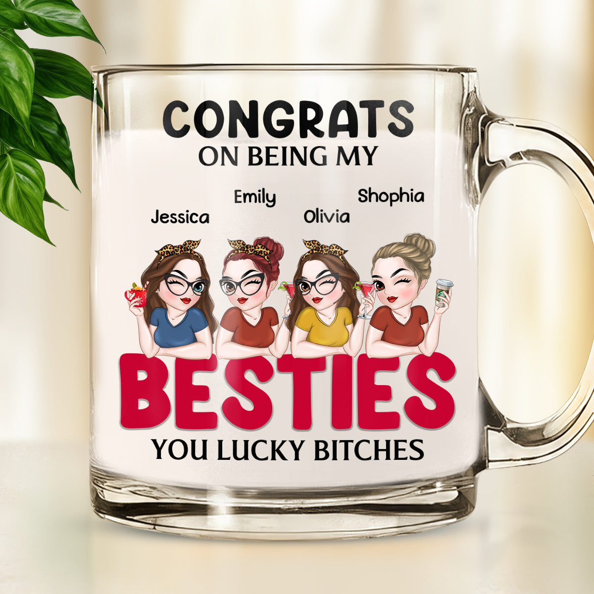 Congrats On Being My Bestie - Personalized Custom Glass Mug