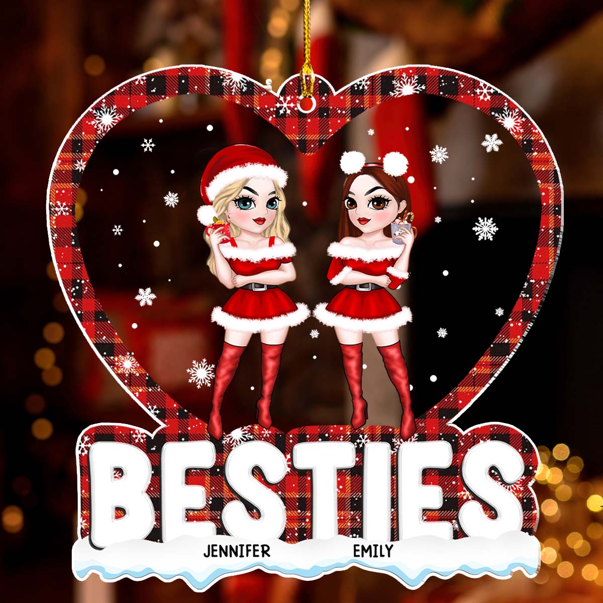 Merry Christmas My Bestie - Personalized Custom Acrylic Ornament