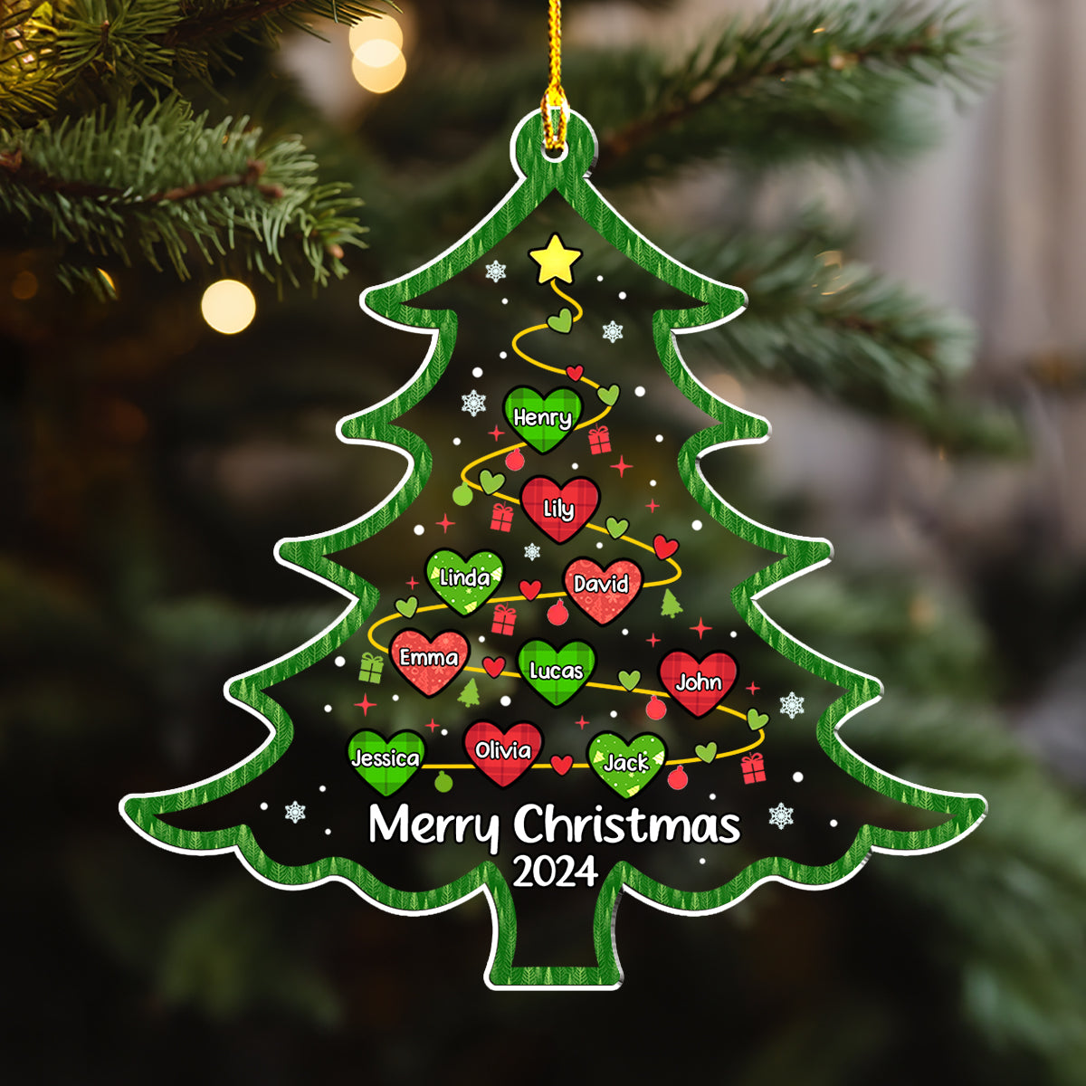 Merry Christmas 2024 - Personalized Custom Acrylic Ornament