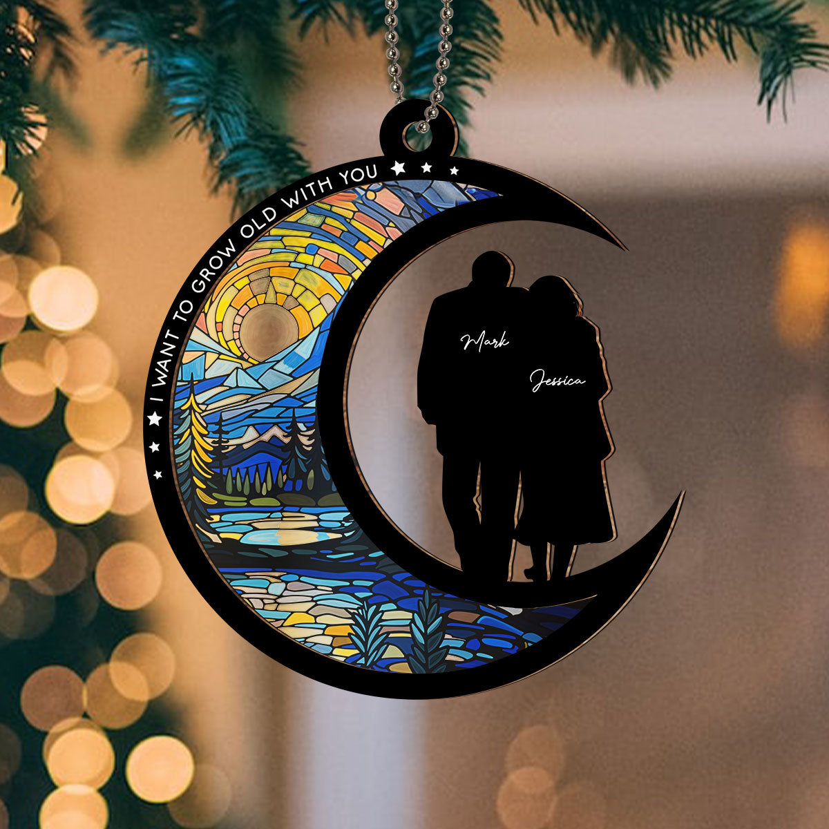 From Our First Kiss Till Our Last Breath - Personalized Custom Suncatcher Ornament