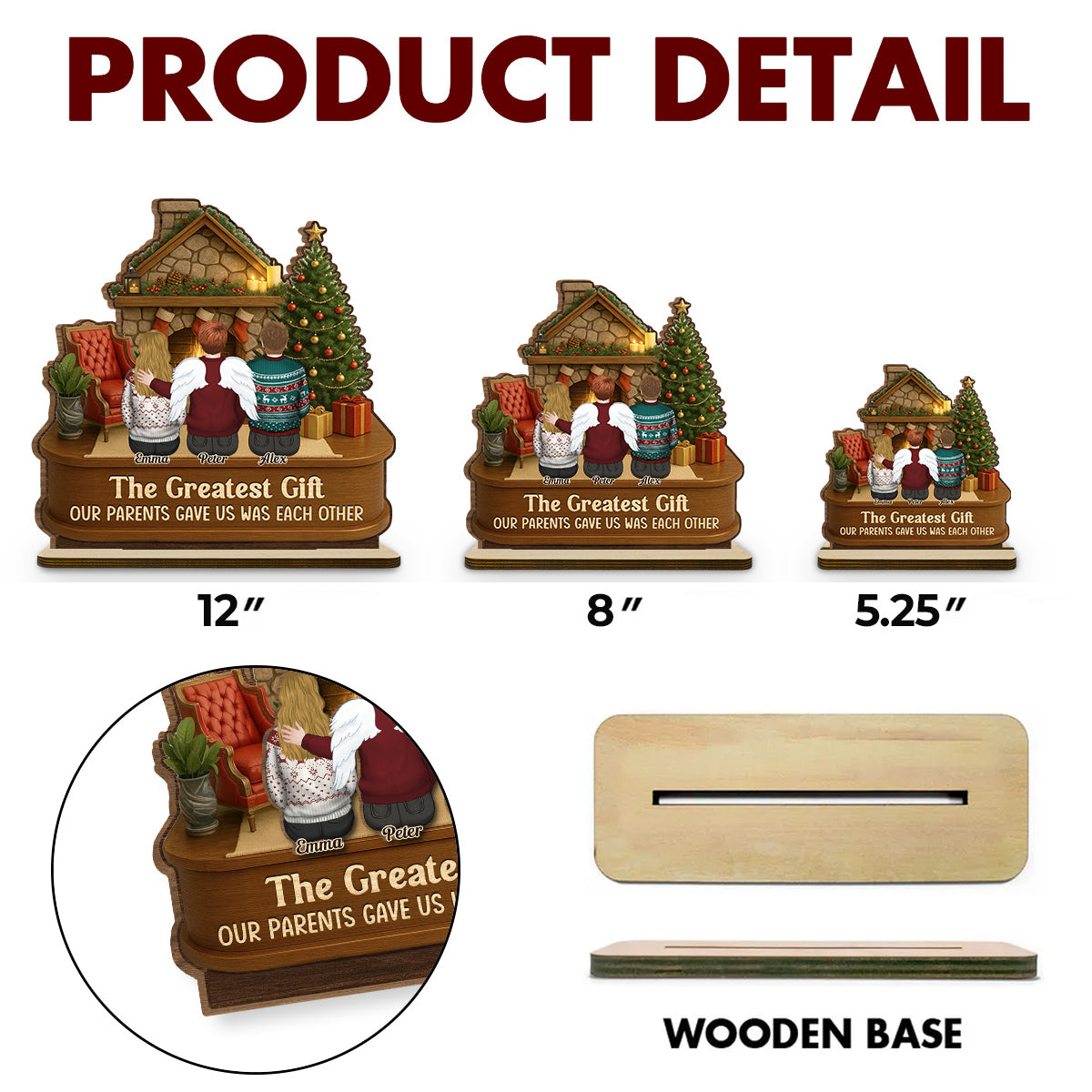 The Greatest Gift - Personalized Custom 2-Layer Wood Plaque With Flat Base