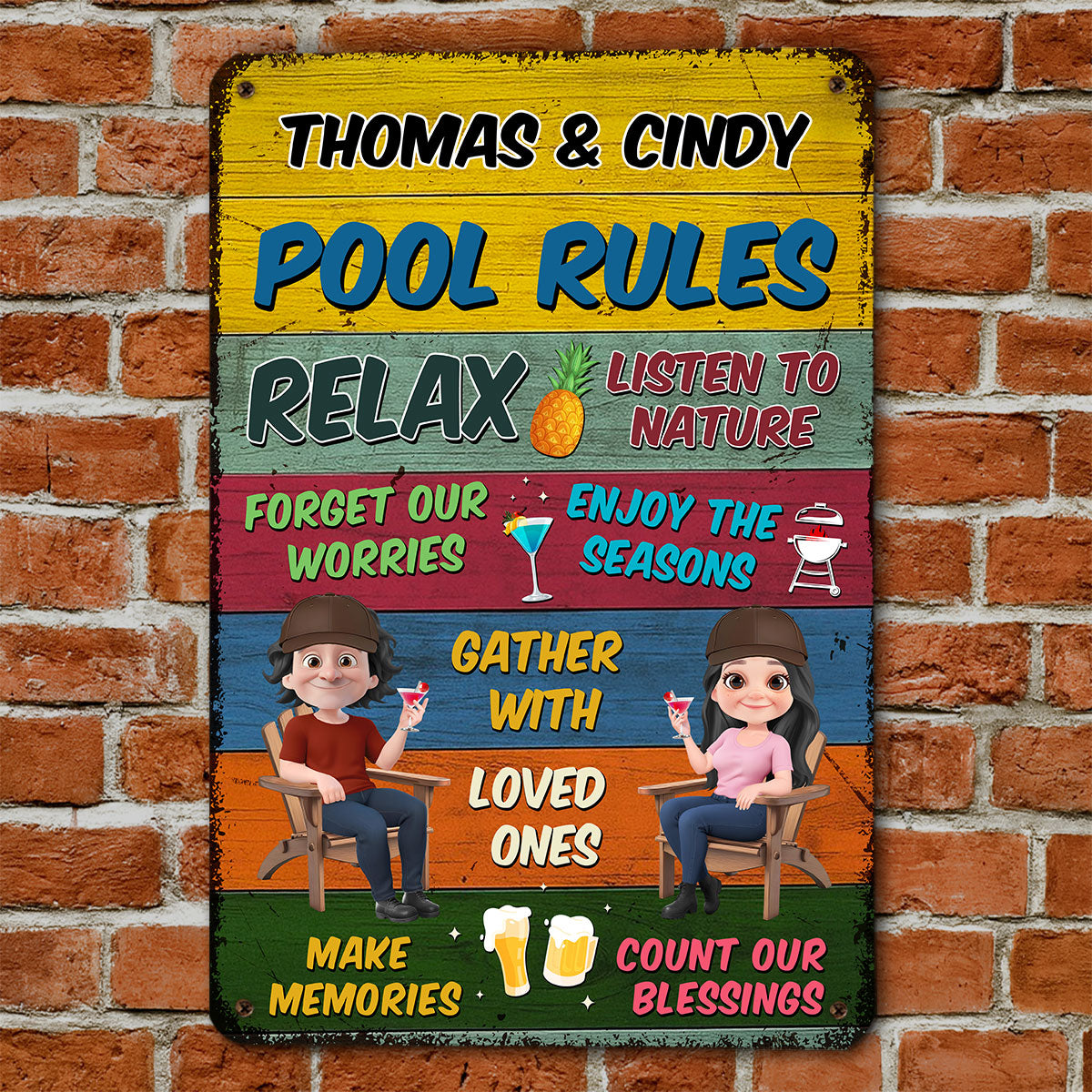 Summer Time - Personalized Custom Metal Sign